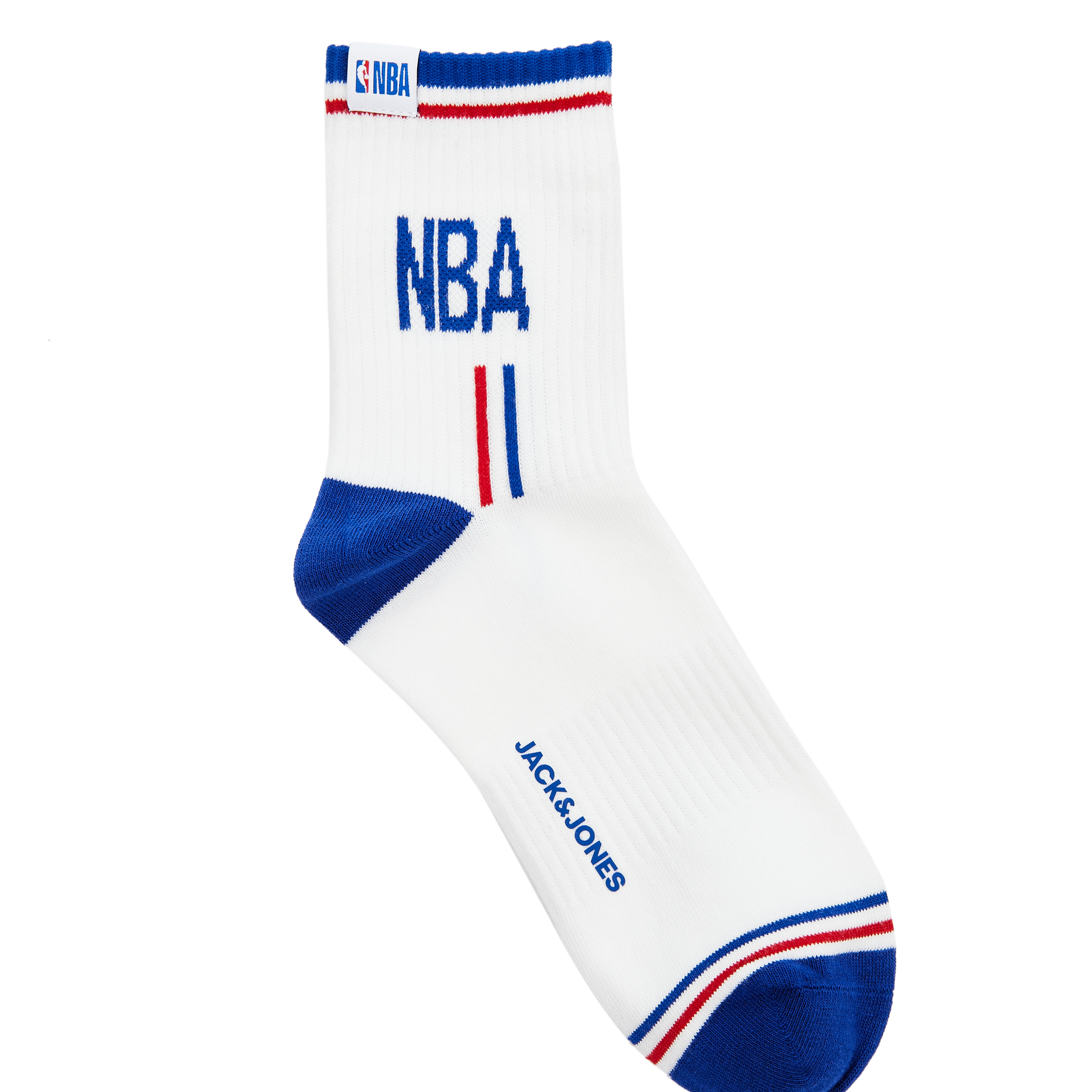 【NBA Collection】NBA LOGO白色中筒襪 (1對)