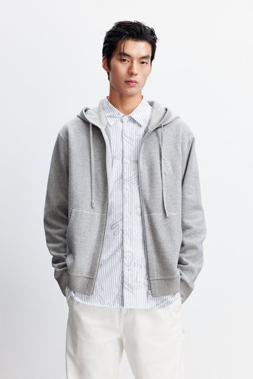 ORIGINALS系列針織連帽拉鍊外套