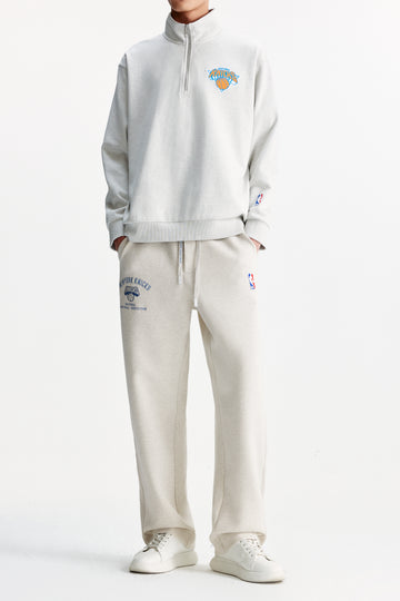 紐約人隊鬆緊腰鈕釦褲腳長褲