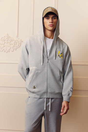 洛杉磯湖人隊拉鍊連帽長袖衛衣