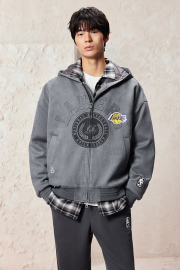 洛杉磯湖人隊連帽夾層外套