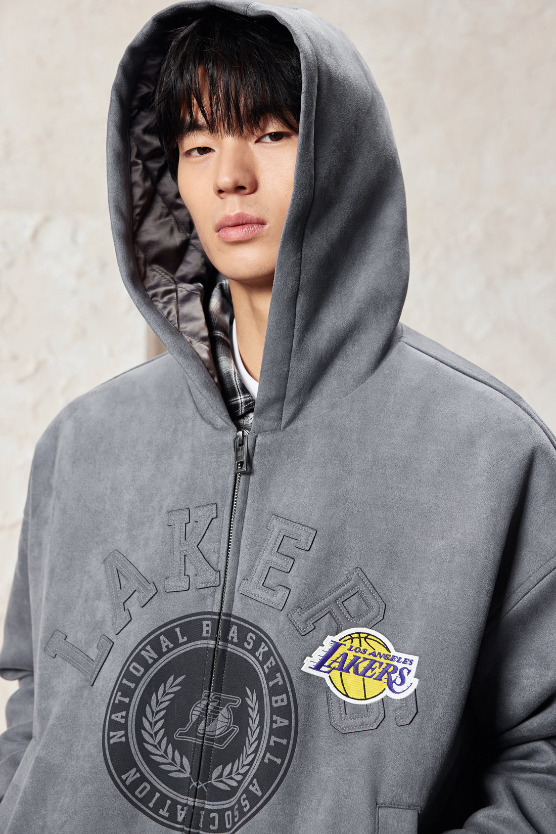 洛杉磯湖人隊連帽夾層外套