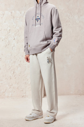 NBA系列鬆緊腰鈕釦褲腳長褲