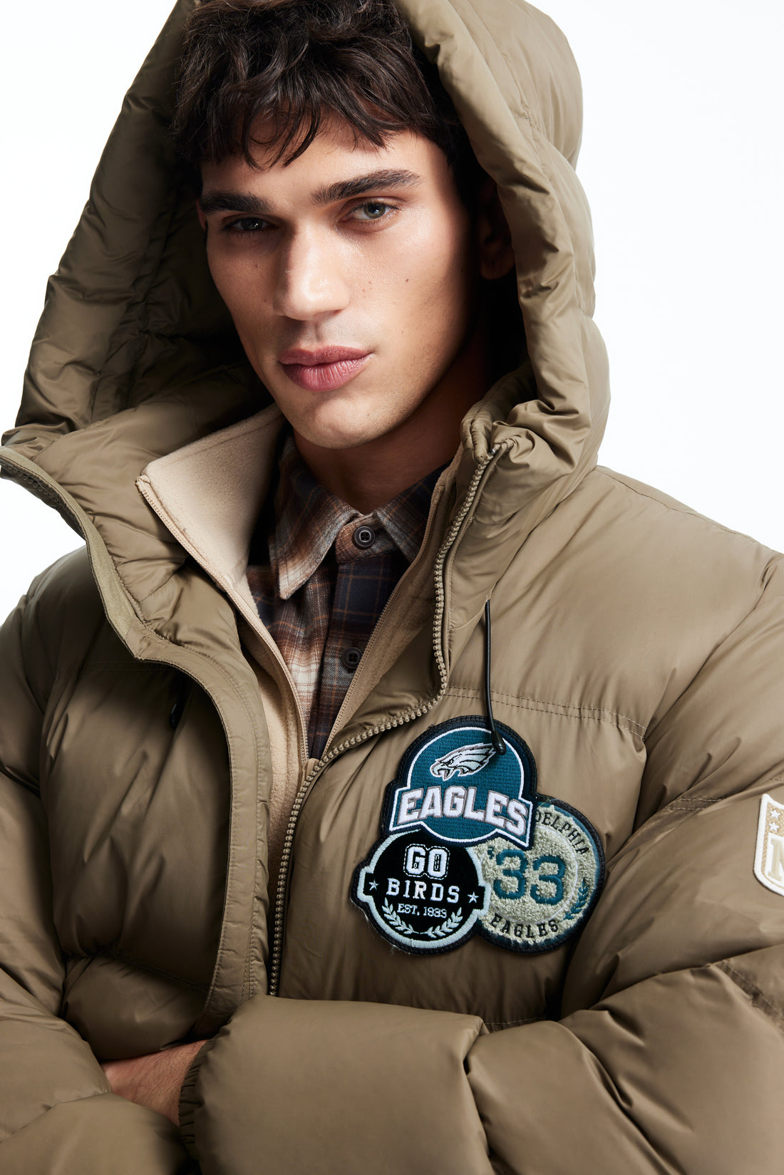 NFL系列簡約連帽羽絨外套