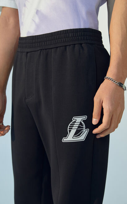 【NBA聯名款】洛杉磯湖人隊運動褲, Black, large