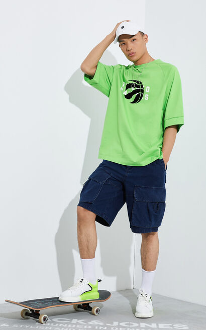 【NBA聯名款】多倫多速龍隊反光Logo標誌T恤, Army Green, large