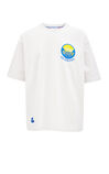 【NBA聯名款】金州勇士隊圖案刺繡T恤, White, large