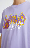 【NBA聯名款】洛杉磯湖人隊塗鴉圖案T恤, Purple, large