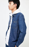 JackJones Spring 100% Cotton Printed Turn-down Collar Long-sleeved Denim Shirt| 220105539, Blue, large