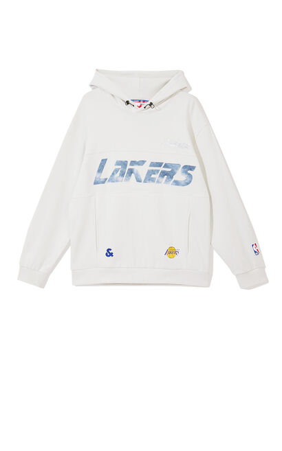 【NBA Collection】洛杉磯湖人隊連帽衛衣, White, large
