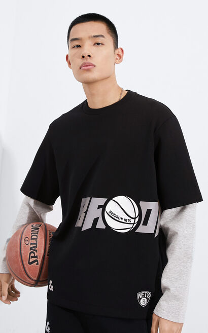 【NBA聯名款】布魯克林籃網隊反光字母衛衣, , large