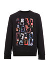 JackJones Men's Winter Round Neckline Mouse Pattern Pullover Sweatshirt| 220133507, Black, large