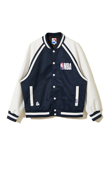 【NBA Collection】NBA聯名LOGO棒球外套, , large