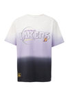 【NBA聯名款】洛杉磯湖人隊漸變反光字母T恤, Purple, large