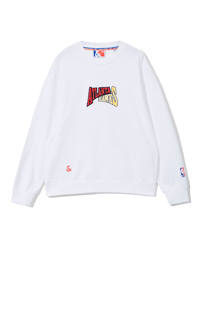 【NBA Collection】亞特蘭大鷹隊寬鬆衛衣, White, large