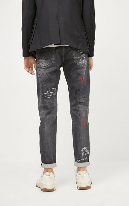 JackJones Men's Autumn & Winter Cotton Graffiti Pattern Knit Jeans| 220132504, , large