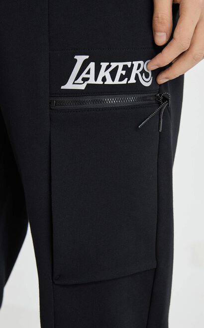 【NBA聯名款】洛杉磯湖人隊長褲, Black, large
