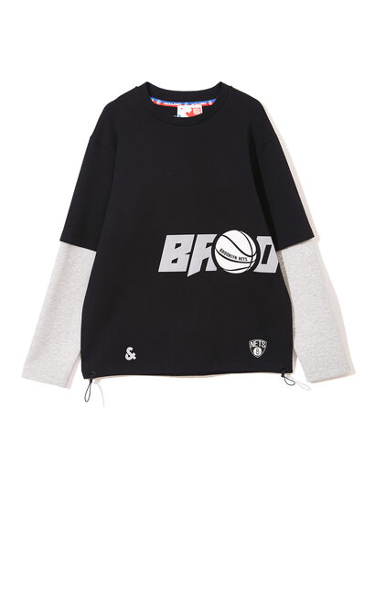【NBA聯名款】布魯克林籃網隊反光字母衛衣, , large
