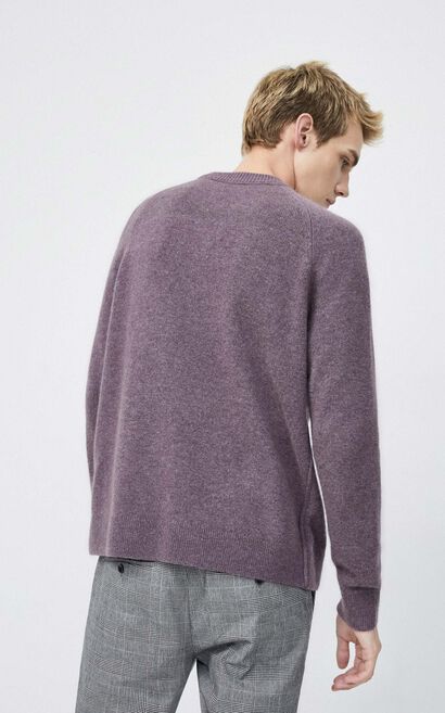 JackJones Men's Spring Loose Fit Letter Print Knit Sweater| 220125509, Purple, large