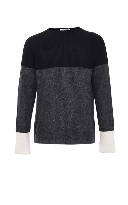 JackJones Men's Autumn & Winter Slim Fit Sheep Wool Round Neckline Assorted Colors Long-sleeved Knit| 220125508, Black, large