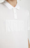 JackJones Men's Spring 3D Letter Print 100% Cotton Short-sleeved Turn-down Collar T-shirt| 220106505, White, large