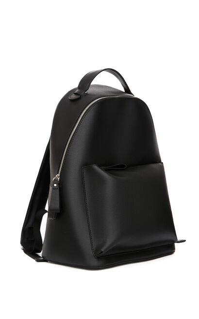 JackJones Men's Versatile Large Capacity Leather Backpack 220185506, Black, large