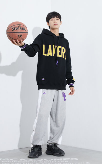 【NBA Collection】洛杉磯湖人隊連帽衛衣, White, large